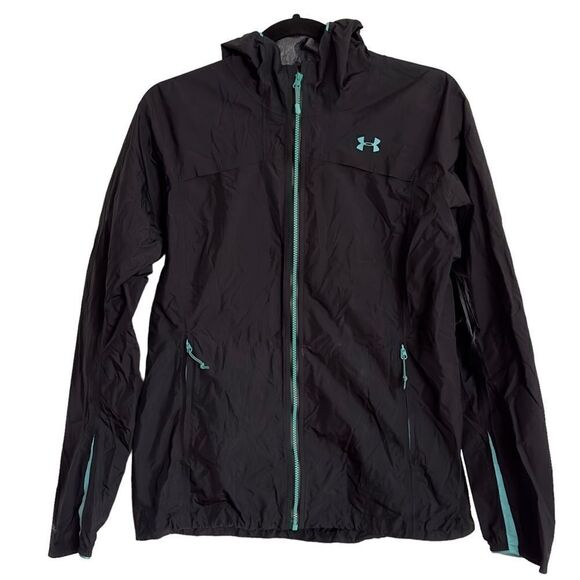 Under Armour Storm Proof Pertex Shield Hooded Rain Coat Black MEDIUM - Picture 1 of 15